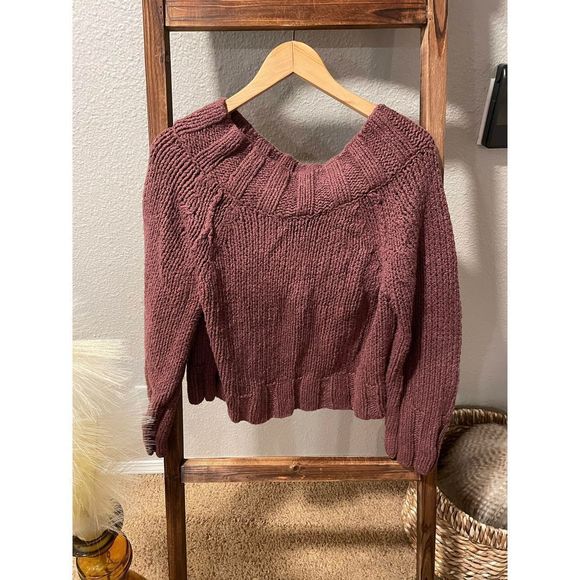 Free people beachy slouch sweater in mauve size S oversized - Picture 2 of 6